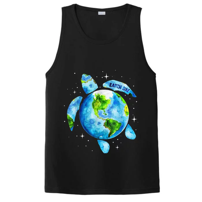 Restore Earth Sea Turtle Art Save The Planet Performance Tank