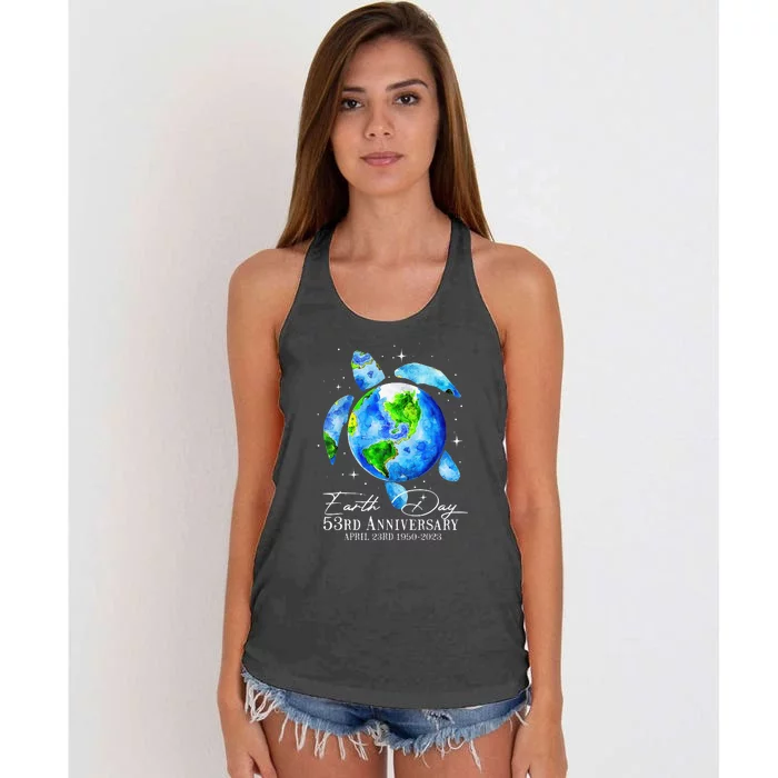 Restore Earth Sea Turtle Art Save The Planet Women's Knotted Racerback Tank