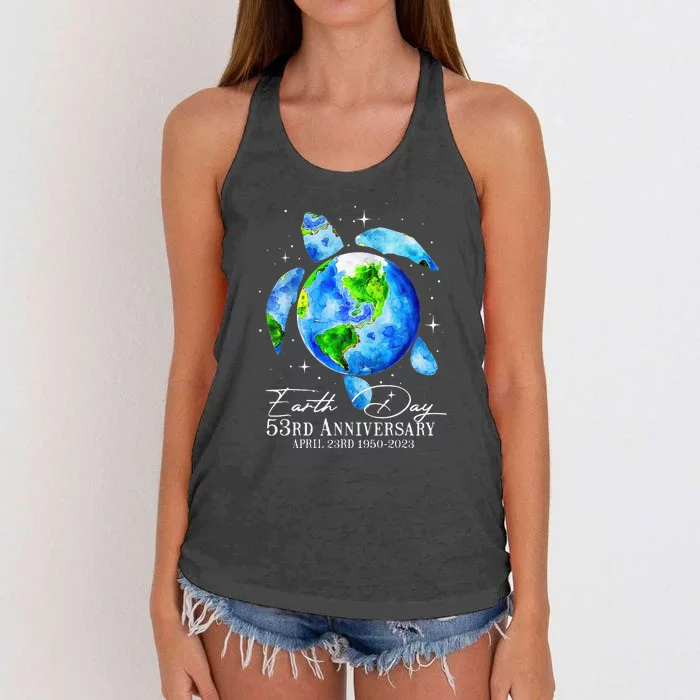 Restore Earth Sea Turtle Art Save The Planet Women's Knotted Racerback Tank