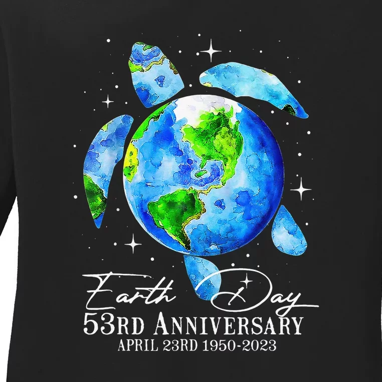 Restore Earth Sea Turtle Art Save The Planet Ladies Long Sleeve Shirt