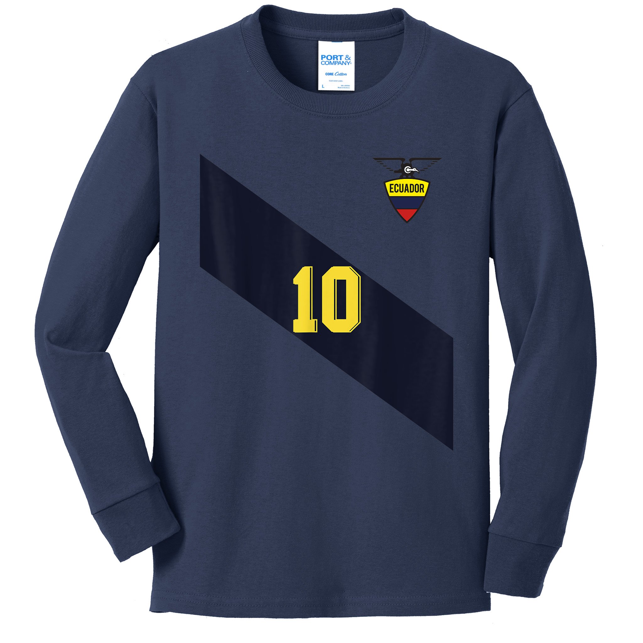 Retro Ecuador Soccer Jersey Futbol Camiseta Kids Long Sleeve Shirt - TeeShirtPalace