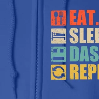 Retro Eat Sleep Dash Repeat Video Game Gift Full Zip Hoodie