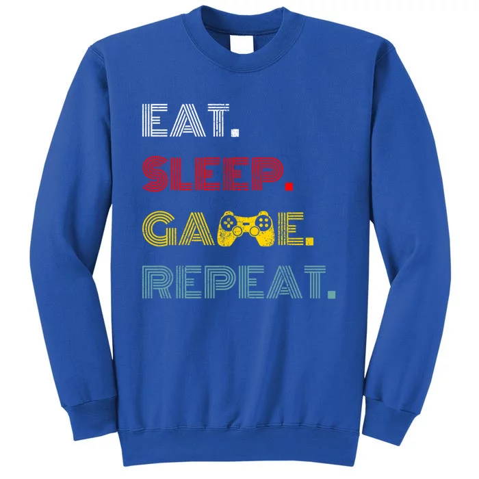 Retro Eat Sleep Game Repeat Vintage Video Games Gaming Gamer Gift Tall Sweatshirt