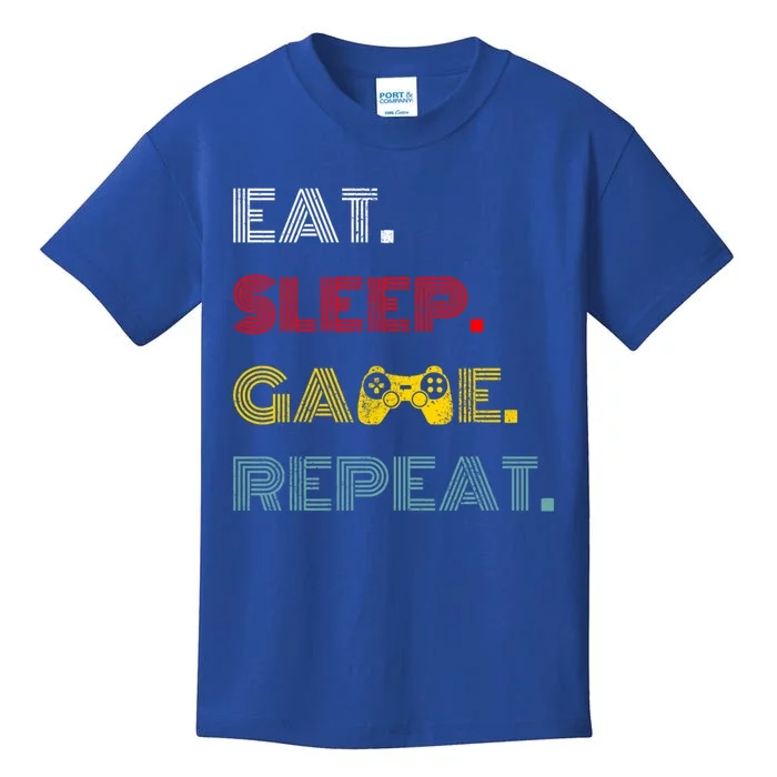 Retro Eat Sleep Game Repeat Vintage Video Games Gaming Gamer Gift Kids T-Shirt