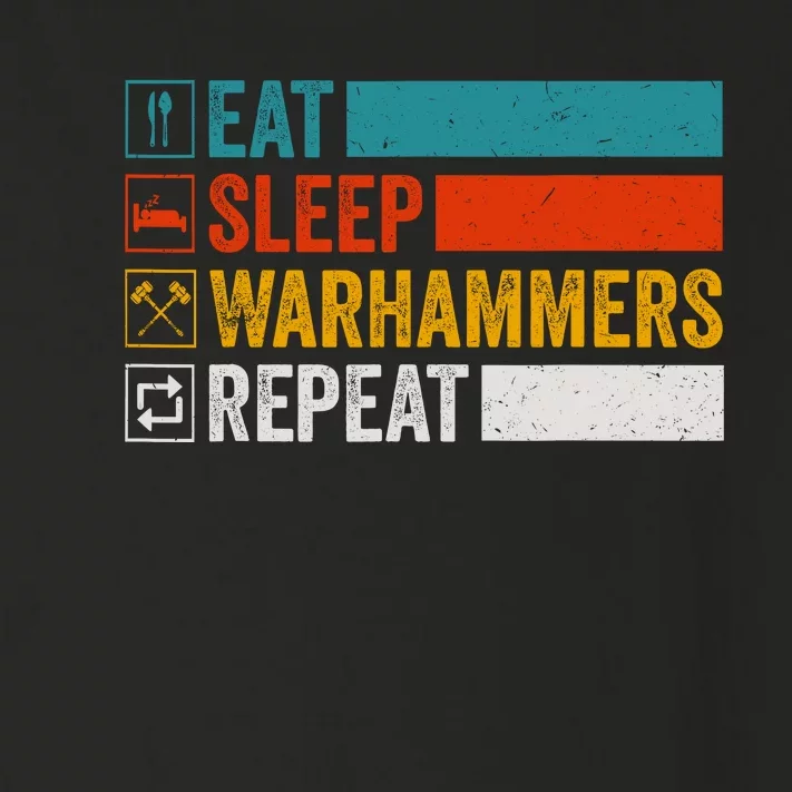 Retro Eat Sleep Warhammers Repeat Funny Gamer Video Gaming Toddler Long Sleeve Shirt