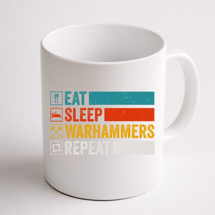 Retro Eat Sleep Warhammers Repeat Funny Gamer Video Gaming Front & Back Coffee Mug