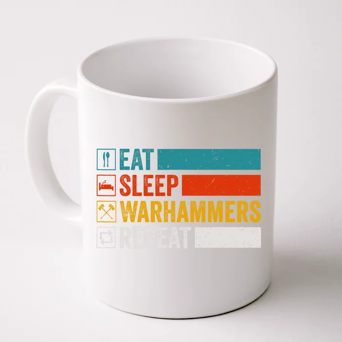 Retro Eat Sleep Warhammers Repeat Funny Gamer Video Gaming Front & Back Coffee Mug