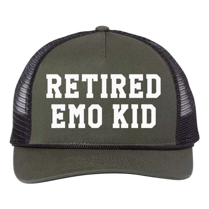 Retired Emo Sad Music Gift Retro Rope Trucker Hat Cap