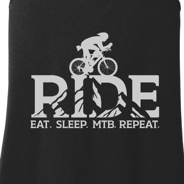 Ride Eat Sleep MTB Repeat Mountain Biker Lover Gift Ladies Essential Tank