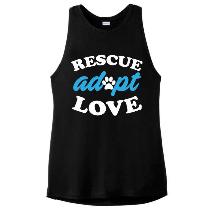 Rescue Adopt Love Ladies Tri-Blend Wicking Tank