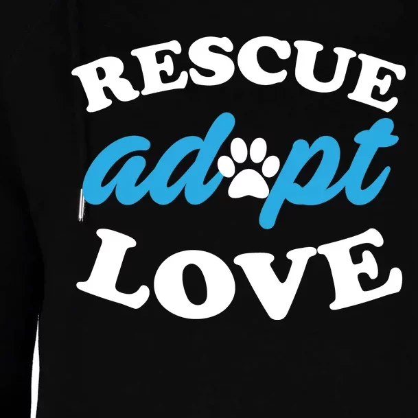 Rescue Adopt Love Womens Funnel Neck Pullover Hood