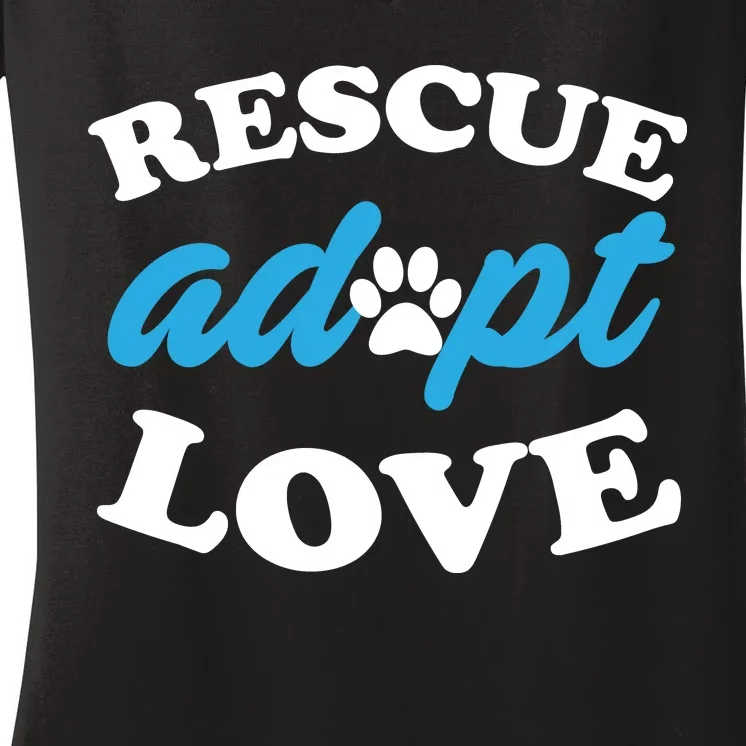 Rescue Adopt Love Women's V-Neck T-Shirt