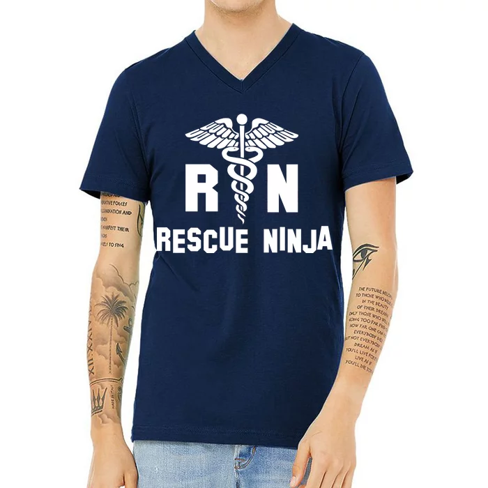 Rescue Ninja RN Nurse V-Neck T-Shirt