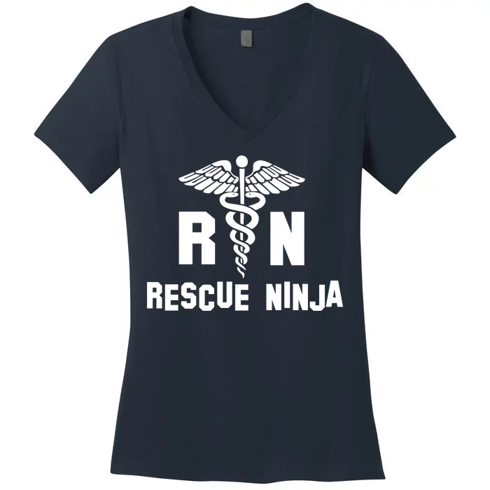 Rescue Ninja RN Nurse Women's V-Neck T-Shirt