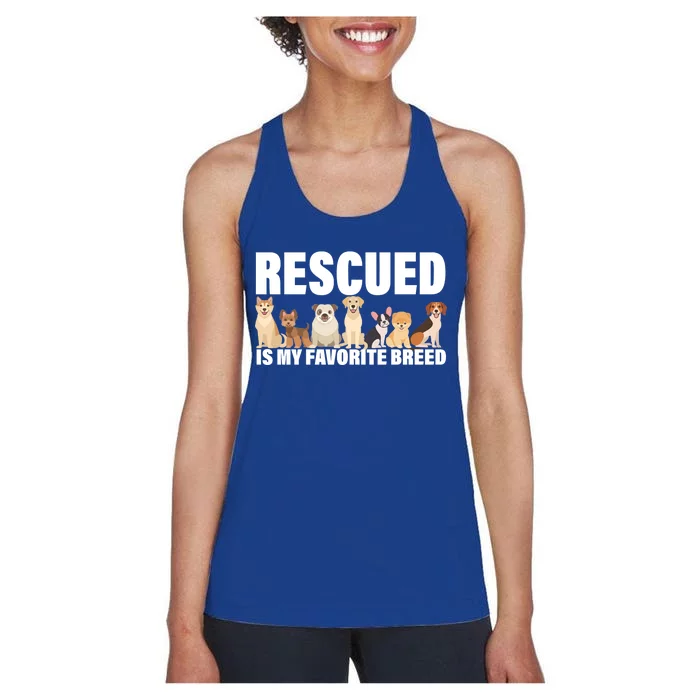 Rescued Is My Favorite Breed Women's Racerback Tank