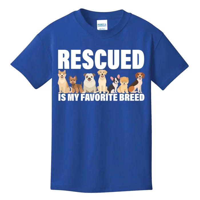 Rescued Is My Favorite Breed Kids T-Shirt