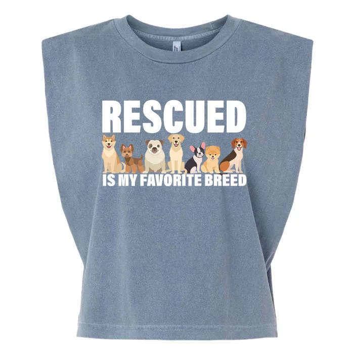 Rescued Is My Favorite Breed Garment-Dyed Women's Muscle Tee