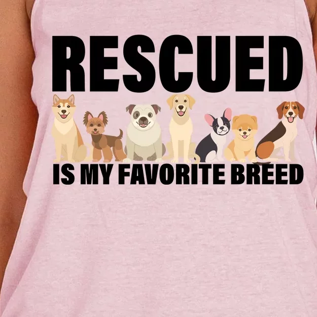 Rescued Is My Favorite Breed Women's Knotted Racerback Tank