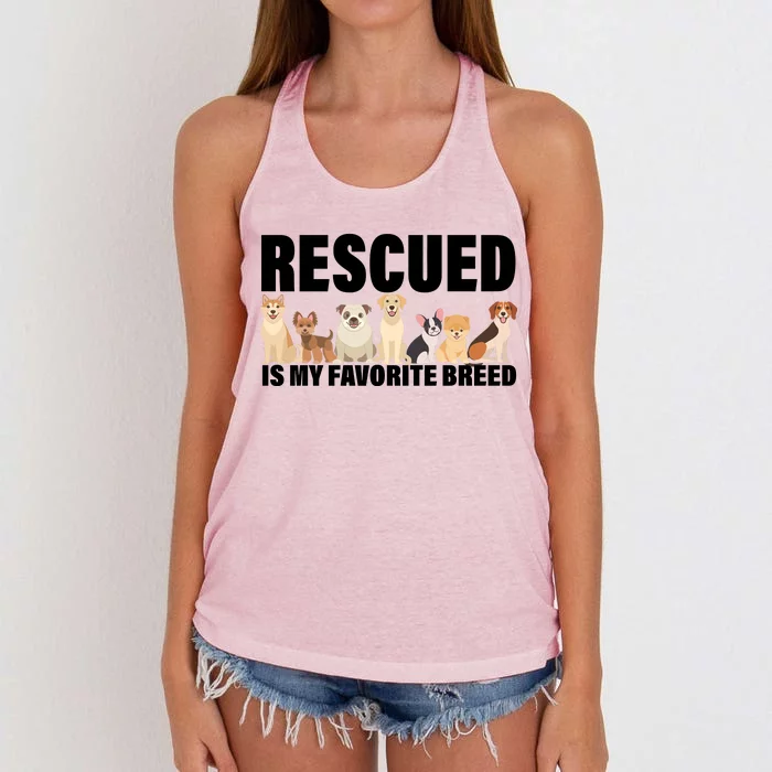 Rescued Is My Favorite Breed Women's Knotted Racerback Tank