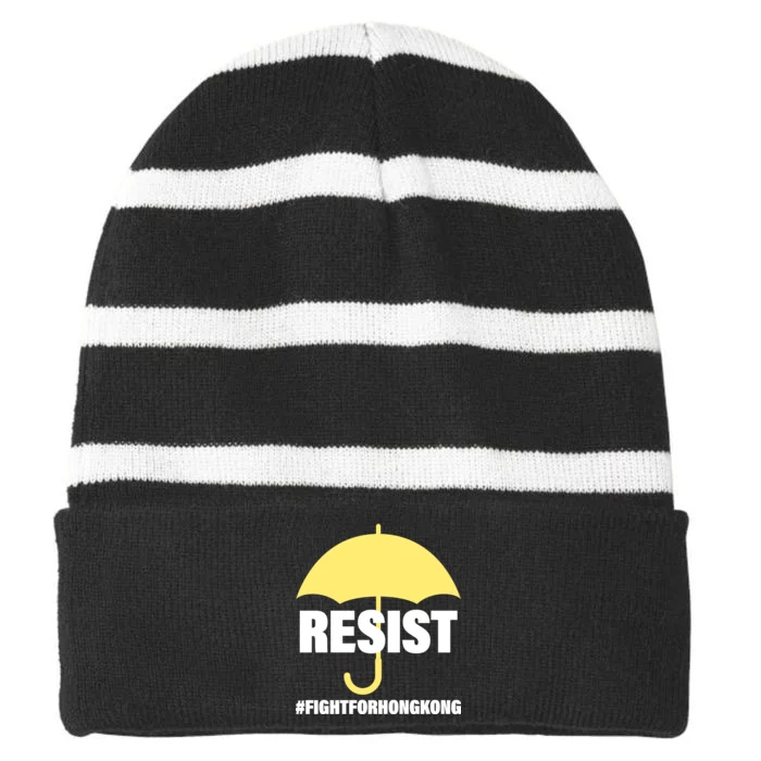 Resist. Fight For Hong Kong Striped Beanie with Solid Band