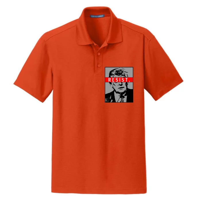 Resist. President Donald Trump Anti Trump The Resistance Dry Zone Grid Performance Polo