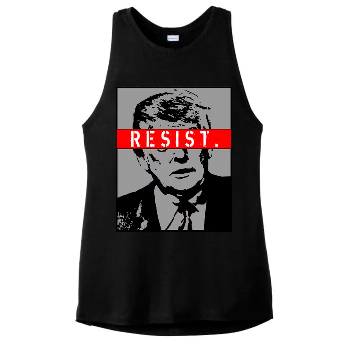 Resist. President Donald Trump Anti Trump The Resistance Ladies Tri-Blend Wicking Tank