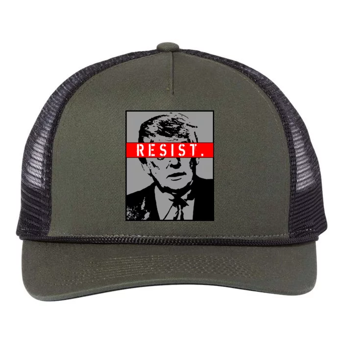 Resist. President Donald Trump Anti Trump The Resistance Retro Rope Trucker Hat Cap