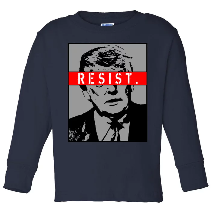 Resist. President Donald Trump Anti Trump The Resistance Toddler Long Sleeve Shirt