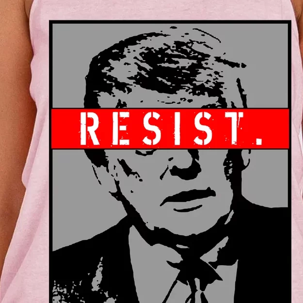 Resist. President Donald Trump Anti Trump The Resistance Women's Knotted Racerback Tank