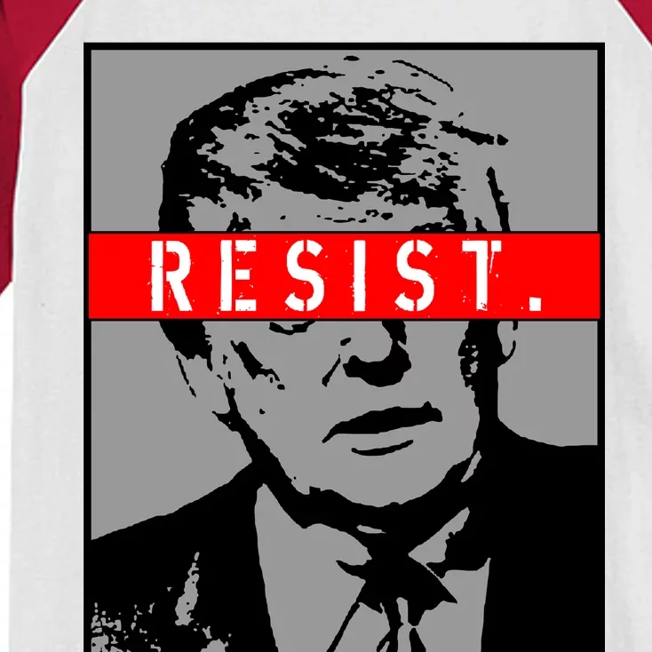 Resist. President Donald Trump Anti Trump The Resistance Kids Colorblock Raglan Jersey