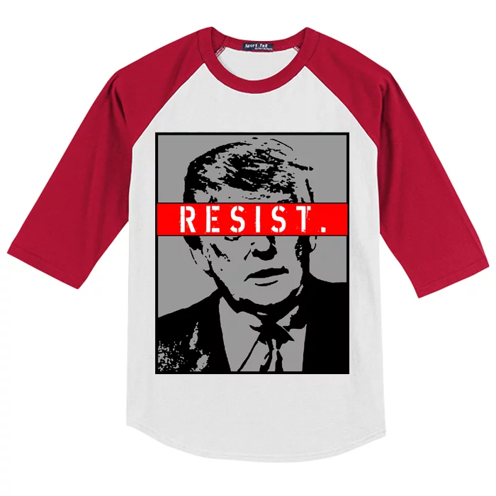 Resist. President Donald Trump Anti Trump The Resistance Kids Colorblock Raglan Jersey