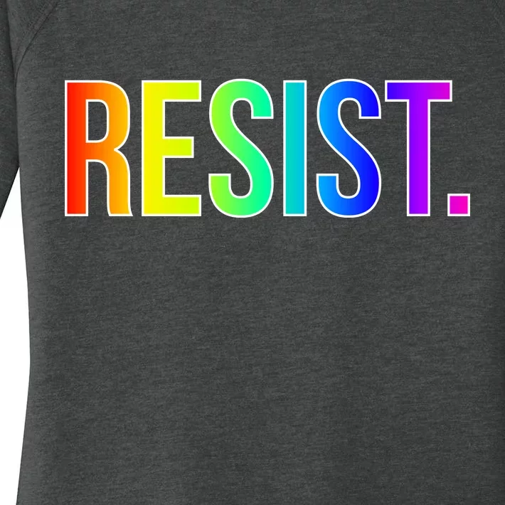 Resist. Rainbow Logo National Equality March Women's Perfect Tri Tunic Long Sleeve Shirt