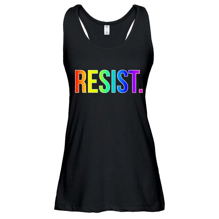 Resist. Rainbow Logo National Equality March Ladies Essential Flowy Tank