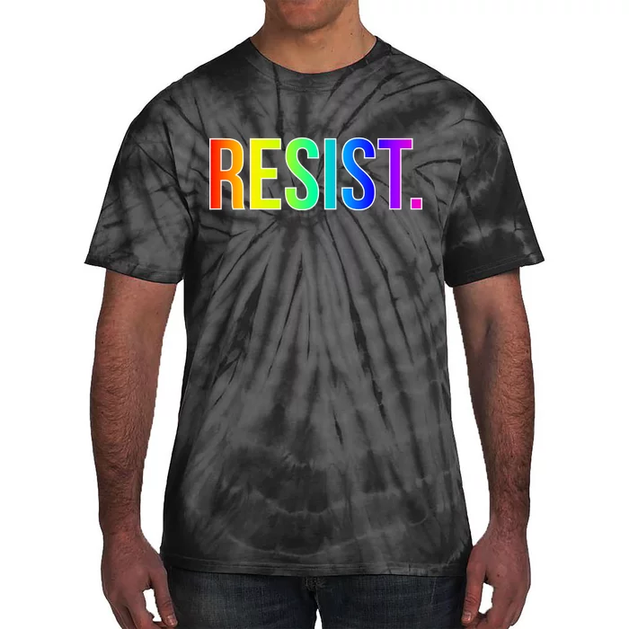 Resist. Rainbow Logo National Equality March Tie-Dye T-Shirt