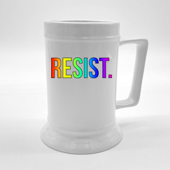 Resist. Rainbow Logo National Equality March Front & Back Beer Stein