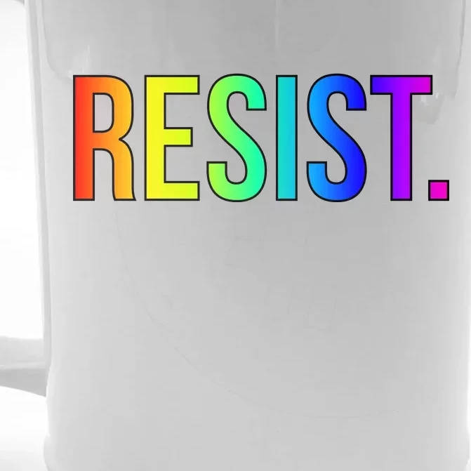 Resist. Rainbow Logo National Equality March Front & Back Beer Stein