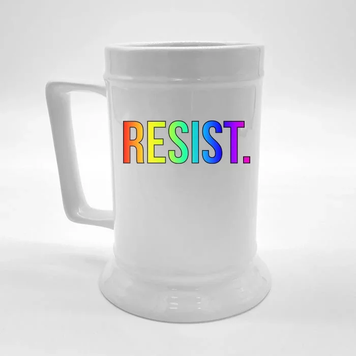 Resist. Rainbow Logo National Equality March Front & Back Beer Stein