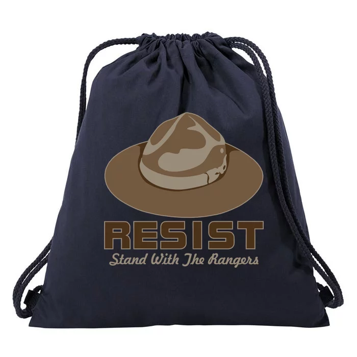 Resist. Stand With the Rangers National Parks Drawstring Bag