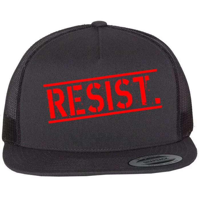 Resist. Vintage Army Stamp Anti Trump Resistance Flat Bill Trucker Hat