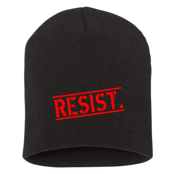 Resist. Vintage Army Stamp Anti Trump Resistance Short Acrylic Beanie