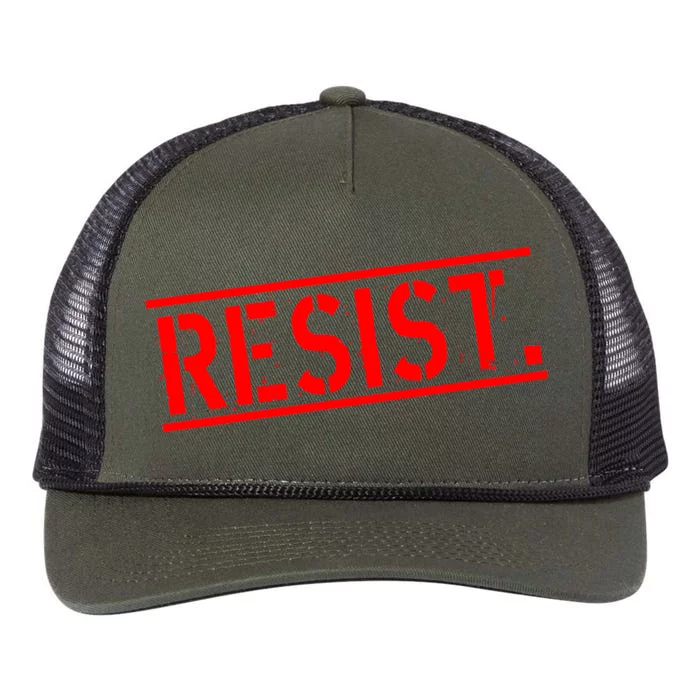 Resist. Vintage Army Stamp Anti Trump Resistance Retro Rope Trucker Hat Cap