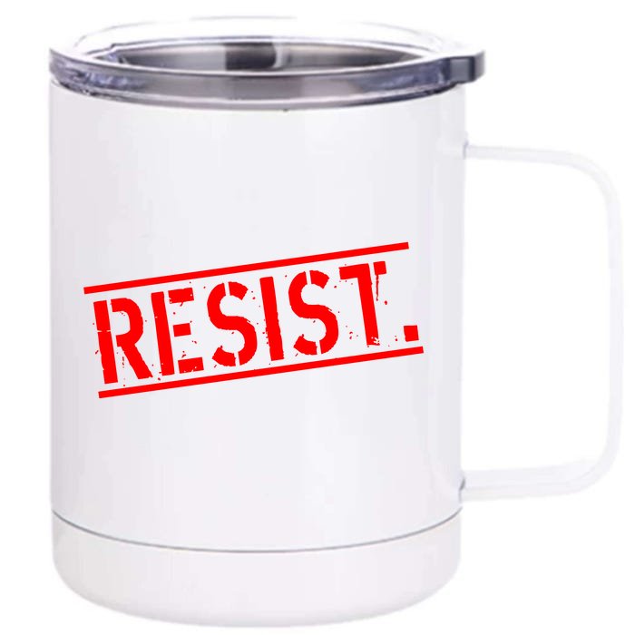 Resist. Vintage Army Stamp Anti Trump Resistance Front & Back 12oz Stainless Steel Tumbler Cup