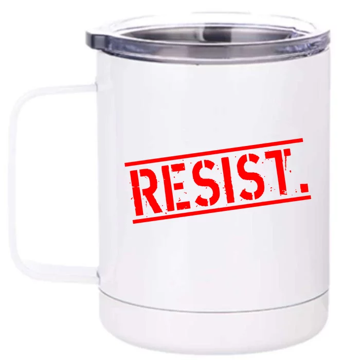 Resist. Vintage Army Stamp Anti Trump Resistance Front & Back 12oz Stainless Steel Tumbler Cup