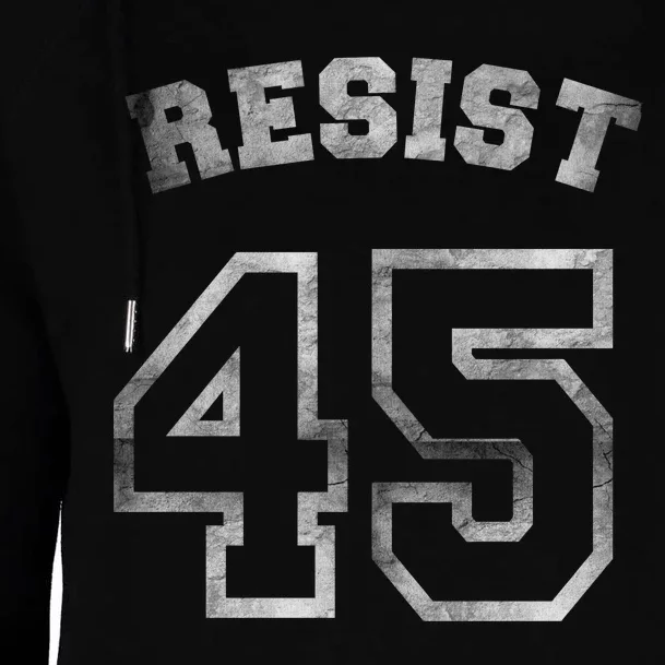 Resist 45 Stone Logo Anti Trump Resistance Womens Funnel Neck Pullover Hood