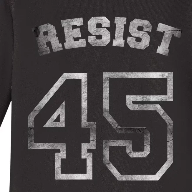 Resist 45 Stone Logo Anti Trump Resistance Baby Long Sleeve Bodysuit