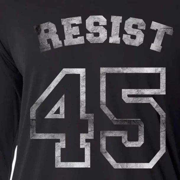 Resist 45 Stone Logo Anti Trump Resistance Cooling Performance Long Sleeve Crew