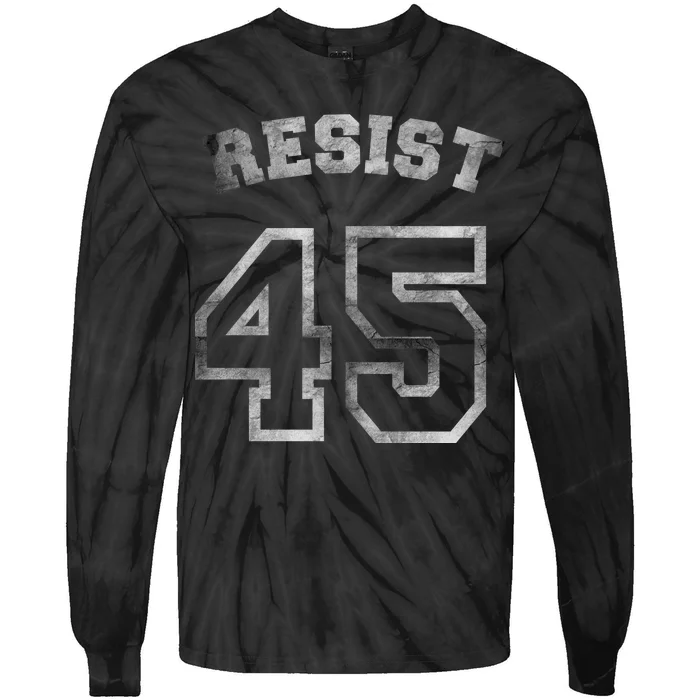 Resist 45 Stone Logo Anti Trump Resistance Tie-Dye Long Sleeve Shirt