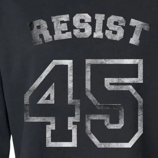 Resist 45 Stone Logo Anti Trump Resistance Cropped Pullover Crew