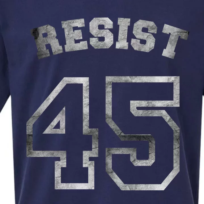 Resist 45 Stone Logo Anti Trump Resistance Sueded Cloud Jersey T-Shirt