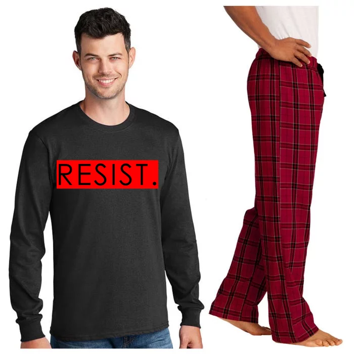 Resist Campaign Red Box Logo Anti-Trump Long Sleeve Pajama Set